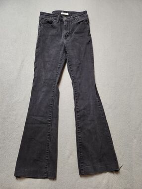 LEVI'S 725 High Rise Bootcut Jeans Black Wash Sz 26